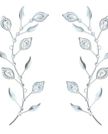 sxnzequnze Bling Metal Leaf Decoration Home Decoration Modern Minimalist Style Wall Hanging Art Living Room Bedroom Bathroom Wall Decoration Set of 2 Silver