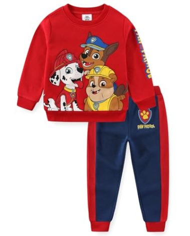 Paw Patrol Nickelodeon Marshall Chase Rubble Boys Sweatshirt and Pants 2 Piece Set for Toddler and Little Kids