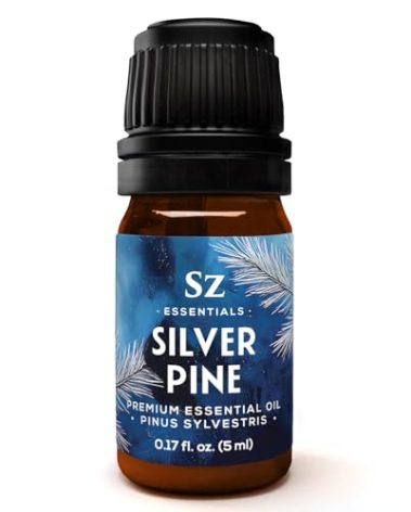 Sz Essentials - Silver Pine Essential Oil - 100% Pure & Undiluted- Extracted from Pinus Sylvestris - Clean & Fresh Scent with Woody Overtones - Therapeutic Grade & Vegan - 0.17oz (5ml)