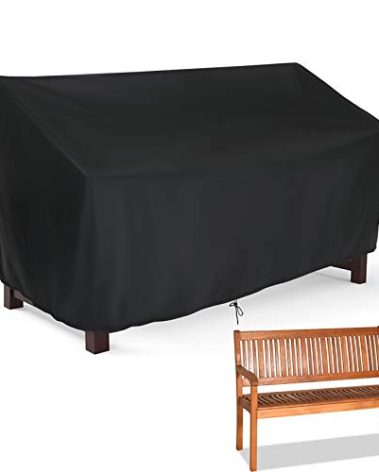 Hengme Outdoor Patio Bench Cover - 64 inch Covers for 3 Seat Outside Park Loveseat, Sofa, Glider & Furniture, Waterproof Patio Garden Bench Cover - 64 x 26 x 35 inch