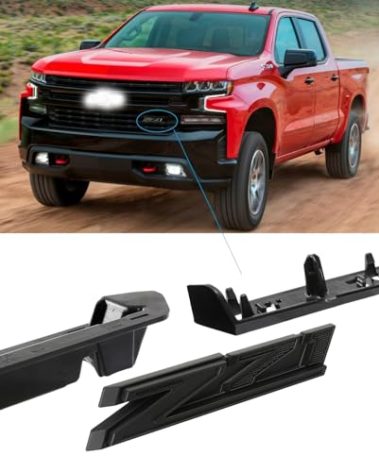 1Pc Z71 Grille Emblem 3D Front Badge Compatible with 2019-2024 Silverado Tahoe Suburban RST 1500 HD 2500 HD 3500HD 84384428 (Matte Black)
