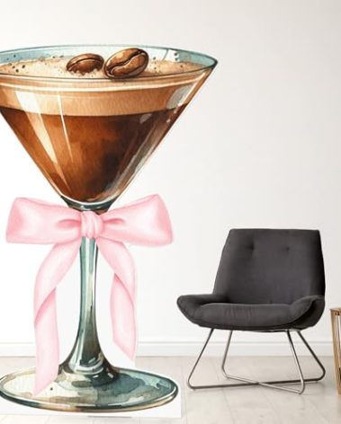 AmazingSpark 4ft Martini Glass Cardboard Espresso Martini Cocktail Cutout Stand for Tiny Bit Older Birthday Bachelorette Wedding Party Decor