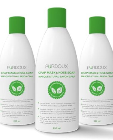 Purdoux CPAP Mask & Hose Soap Unscented(Pack of 3 Bottles, 250ML /8.4OZ Green Tea-Mint)-CPAP Supplies, CPAP Accessories, CPAP Soap Cleaner for CPAP Machine