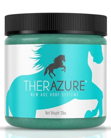 Therazure Horse Hoof Thrush Treatment Clay and White Line Equine Care: Effective on Horses, Cows, Goats, Sheep, Pigs and All Hooved Animals- 20 oz Jar New Heat Resistant Formula*