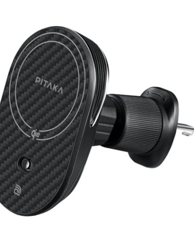 pitaka for Qi2 MagSafe Car Mount Charger, 15W Magnetic Car Phone Holder for iPhone 17/16/15/14/13 Series with NFC Feature, Air Vent [MagEZ Car Mount Pro 2 Qi2]