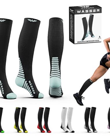 Wasser Gear Compression Socks for Nurses Men & Women - Fitness Travel Pregnancy Circulation