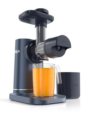 Ninja NeverClog Cold Press Juicer, Powerful Slow Juicer with Total Pulp Control, Countertop, Electric, 2 Pulp Functions, Dishwasher Safe, 2nd Generation, Blue/Navy, JC151NV