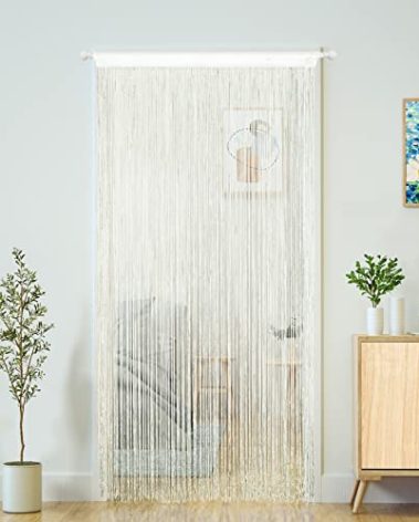 YaoYue Doorway String Curtain Door Curtains,Boho Hippie Hanging Fringe Room Divider for Patio Bedroom Closet Kitchen Laundry,Room Window Wall Door Decor(39x110inch/100×280cm,Beige)