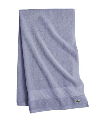 Lacoste Heritage 100% Supima Cotton Bath Towel, Light Denim, 30" x 54" – Highly Absorbent & Quick Drying, Premium Super Soft Bath Towel, Bathroom Essential, Gift for All Occasions, Machine Washable