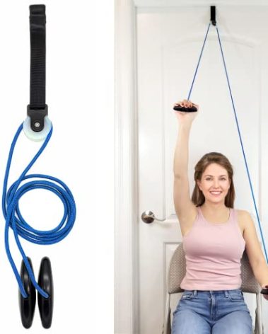 LiftAid Shoulder Pulley for Physical Therapy with Exercise Guide - Improves Shoulder Strength & Range of Motion - Reduces Pain, Helps in Muscle Recovery - Physical Therapy Equipment (Blue)