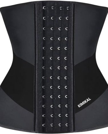 KIMIKAL Women Waist Trainer Corset Belt: Under Clothes Sport Tummy Control Long Torso Shapewear Black