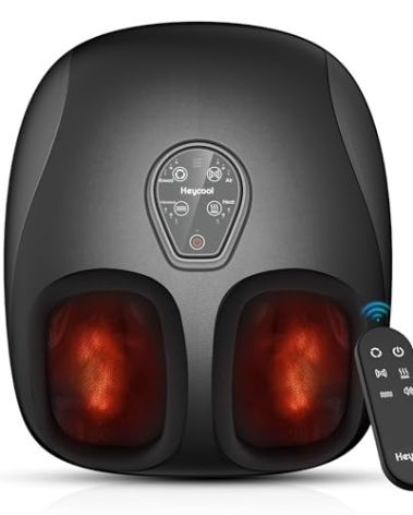 2026 Upgraded Shiatsu Foot Massager with Heat and Compression, FSA Eligible HSA Store Eligible, Remote Control, Foot Massager for Plantar Fasciitis, Neuropathy, Christmas Gift for Parents, Men, Women