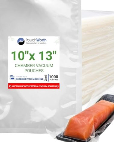 1,000 pcs Clear 10" x 13", 3 mil Vacuum Chamber Bags Great for Food Vac Storage