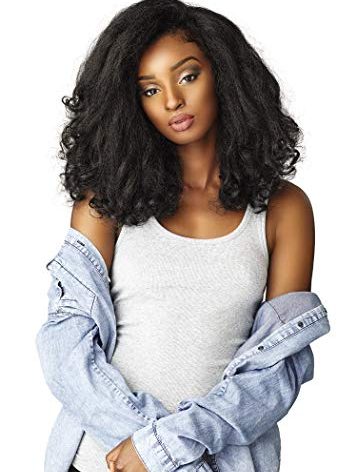 Sensationnel Curls Kinksandco Half Wig - Rain Maker Instant Weave Drawstring Cap for Natural 3C to 4C Hair Textures (F1B/30)