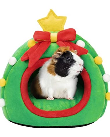 YUEPET Guinea Pig Beds Small Animal Hideout Warm House Washable Cage Accessories for Hamster Squirre Hedgehog Sugar Glider Rat Chinchilla(Green) …