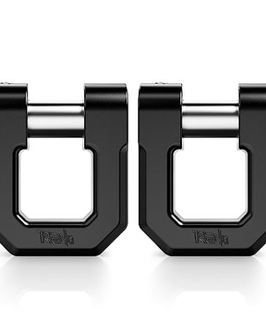 RENO 3/4" D Ring Shackle, 68,000 lbs Break Strength with 7/8" Inch Pin Universal Use with Tow Strap Winch for Off-Road Truck ATV UTV SUV Recovery Towing Trailer (Aluminum, 2 Pack, Black)