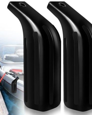 JYINCPED Low Freeboard Boat Fender, Boat Bumpers for Docking, Portable Boat Bumpers Fenders for Bass Boat/Ski Boat/Bay Boat/Jon Boat, Protect Top Gunwale and Side, 5" x 16", Heavy-Duty Vinyl, Black