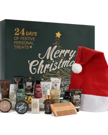 Rinse&Robust Mens Christmas Gifts 2025 Advent Calendar 24PCS Beauty Advent Calendar for Men Christmas Advent Calendars Holiday Gifts 24 Days Countdown Calendar Beard Care Grooming for Men Shower Gels