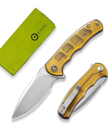 CIVIVI Mini Praxis Pocket Knife for EDC, Folding Pocket Knife with 2.98" D2 Blade Ultem Handle with Flipper for Men Women C18026C-4