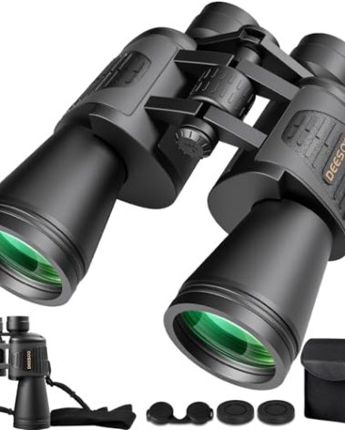 Deesoo 20x52 Binoculars for Adults High Powered - HD Large View Binoculars with Low Light Vision - Professional Binocular for Bird Watching Hunting Travel Cruise Outdoor Sports with Carrying Bag