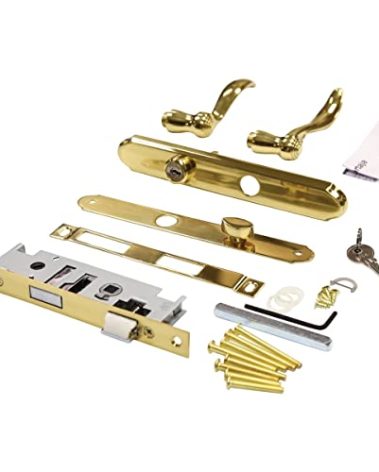 Larson Certified Storm Door Revere Mortise Brass Handle Set, Storm Door Handle Replacement with Keyed Deadbolt
