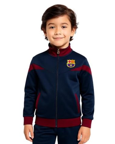 Icon Sports Officially Licensed FC Barcelona Soccer Track Jacket - Unisex Kids - FCB39TJ Navy YS