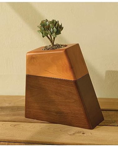 AspenStudio Plant Urn for Adult Human Ashes Cremation Wooden Urn by Aspen Studio
