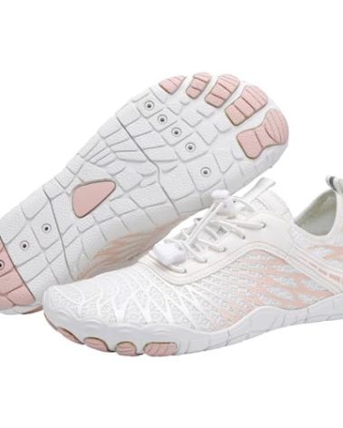 StoneLiquid Hike Barefoot Shoes for Women Men Waterproof Trail Running Healthy & Non-Slip Barefoot Footwear (White, Adult, Women, 7, Numeric, US Footwear Size System, Medium)