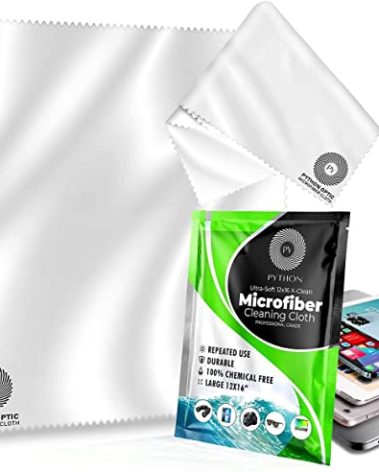 Python Premium OLED Microfiber Cloth 12x16in - Scratch-Free Optical Lens & Glasses Cleaner, Screen Cleaning for Computers, TVs, Apple Devices, Zeiss Lenses, Luxury Watches & Expensive Optics
