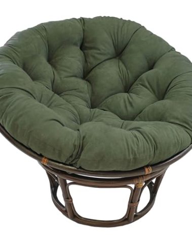Blazing Needles Solid Microsuede Papasan Chair Cushion, 48" x 6" x 48", Hunter Green