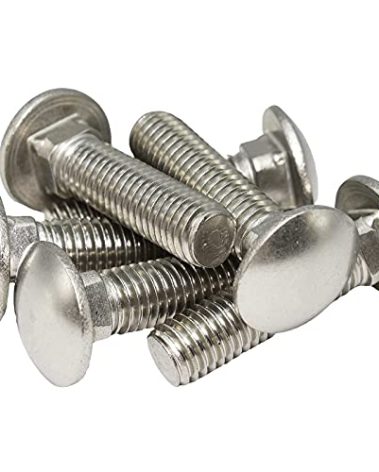 1/4"-20 x 1 Stainless Carriage Bolts - 50 Pieces, 18-8 Stainless Steel, Full Thread, Square-Neck Carriage Bolt by SANTIE