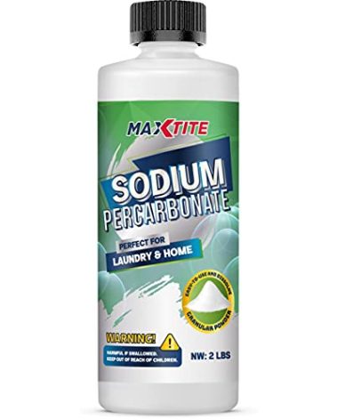 MAXTITE Sodium Percarbonate (2 lbs) - 100% Pure - Solid Hydrogen Peroxide/Oxygenated Bleach - Multi-Use Cleaner for Home & Laundry - HDPE container w/Resealable Child Resistant Cap