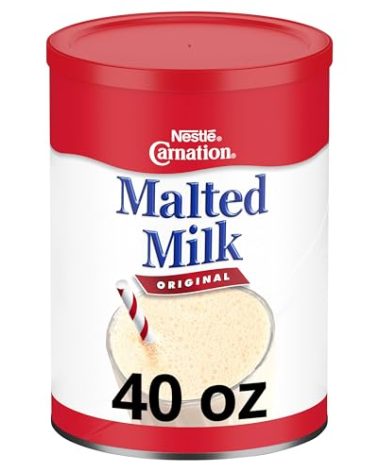 Carnation Malted Milk, Dry Shelf Stable Malted Milk, Great for Baking, Shakes, Sundaes, 40 oz Can
