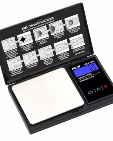 American Weigh Scales Series Digital Pocket Weight Scale 600g x 0.1g |Digital Gram Scale Small Scale Mini Food Scale Jewelry Scale Ounces/Grains Scale, Easy to Carry (Black, 1000g x 0.1g)