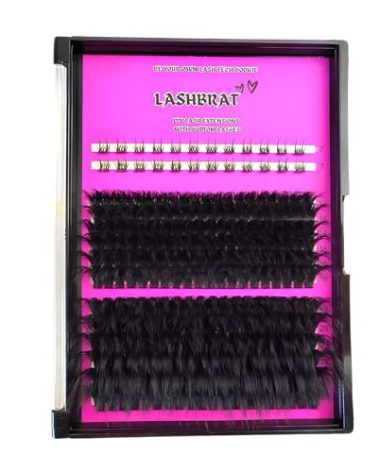LashBrat DIY Volume Lash Clusters + Bottom Lashes 12-25mm Longest Thickest Eyelash Clusters 150D D curl Indivual Lashes Cluster Kit Wispy Cluster Spikes