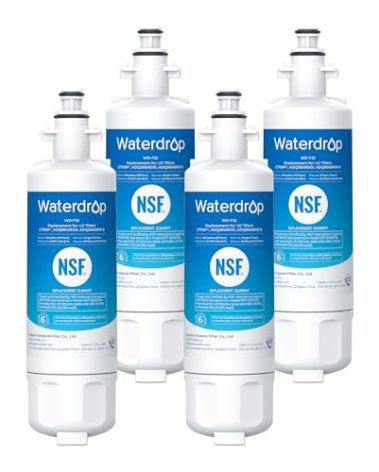 Waterdrop 469690 ADQ36006101 Refrigerator Water Filter, Replacement for LG® LT700P®, Kenmore 469690, 9690, ADQ36006102, Standard, Pack of 4