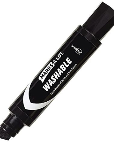 Avery Marks A Lot Jumbo Washable Marker, Chisel Tip, 1 Black Marker, Great for Large Signs and Posters (24158)