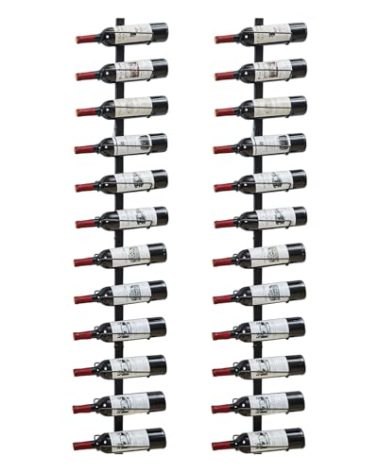 2 Pack 12 Bottle Wall Wine Rack for 24 Wine Bottles, DIY Detachable Wall Mount Wine Rack, Wine Storage Organizer Display Holder Used As One or Four, for Dining Room, Wine Cellar,Gift for Dad,Husband