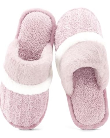 GOEWY Cozy Slippers for Women Indoor and Outdoor Fuzzy House Shoes with Memory Foam Anti-Skid Sole Gifts for Women Mom Girlfriend Ladies