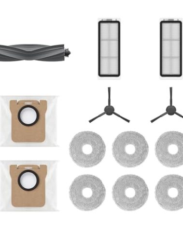 DREAME Replacement Accessories Compatible with L20 Ultra, Auxiliary Cleaning Kit, Accessory Kit Includes 1 Main Brush, 2 Side Brushes, 2 Filters, 2 Dust Bags, 3 Pairs (6pcs) of Mop Pads