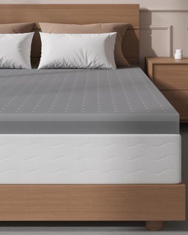 Sleepmax Extra Firm Mattress Topper Queen Size 2 Inch - Firm Memory Foam Mattress Topper for Back Pain Relief - Ventilated High Density Foam Cooling Bed Topper - No Odor, CertiPUR-US Certified