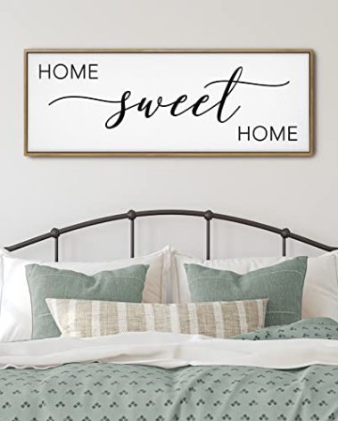 GraceView Home Sweet Home Sign, 42"X15", Wall Hanging Decor, Wood, Framed, Bedroom Wall Art