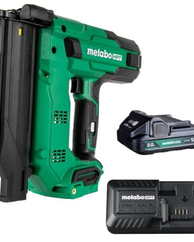 Metabo HPT 18V MultiVolt Compact Cordless Brad Nailer Kit, 18 Gauge Nailer with Power Tool 2.0Ah Lithium Ion Battery, Drives 5/8" to 2" Brad Nails, 700 per Charge, NT1850DG