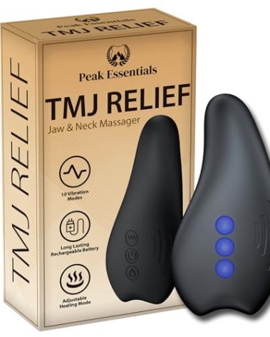 TMJ Relief Products Jaw Massager with Advanced Heating Modes - TMJ Massager - Jaw Massager TMJ - Ergonomic TMJ Massage Tool - Gentle Vibrations and Heat for Pain Relief, Tension, and Stiffness