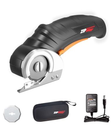 Worx Zipsnip Cordless Electric Scissors, Rechargeable Cardboard Box Cutter, 4V Powerful Fabric Scissors with 2 Safety Blades & Storage Bag WX082L.2