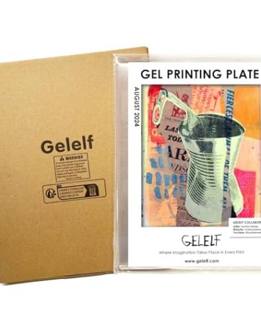 GELELF New Generation Gel Printing Plate, Upgraded Formula Printing Plate for Gel Printing Art, Gel Monoprinting Kit, Printmaking Supplies, No Aging and Bubbling(A4: 8" x 10")