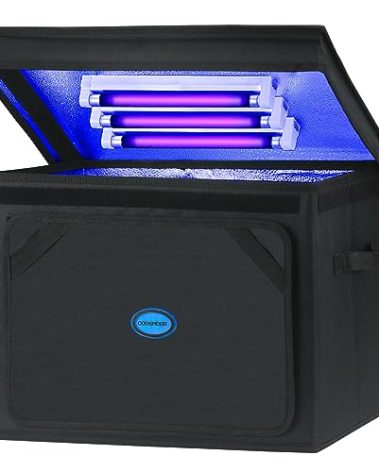 HYPOOL UV Resin Curing Box with 3Pcs 365nm UV Light 6w Bulbs, Foldable Large Size Cure Kit with Light for SLA/DLP/LCD DIY 3D Printer Solidify Photosensitive Resin, 36L/9.5gal