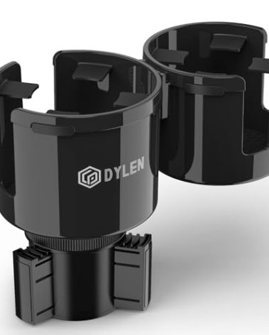 DYLEN Car Cup Holder Expander, 2 in 1 Cup Holder Adapter Extender for Car with Expandable Insert, Fits Yeti, Hydroflask and Other Large Water Bottles & Mugs in 2.2"-4.6" (10-46oz)