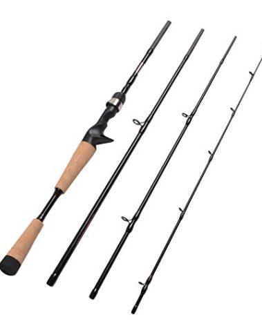 Fiblink 4 Pieces Travel Casting Rod Graphite Baitcasting Fishing Rod Portable Fishing Rod Baitcaster (7' Medium Heavy)