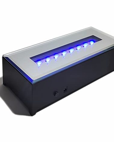 FIEIFI 16 LED Light Display Stand Base for 3D Crystal Glass Art,Room Decoration and Holiday Casual Atmosphere Ornament Lamp- 6 Inch Rectangular Illuminated Holder Colorful Lights (black)